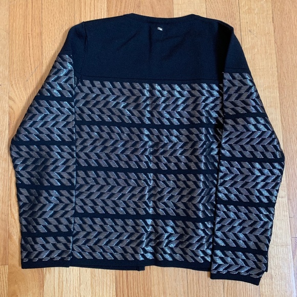 Escada Black and Silver Metallic Knit Jacket - Picture 4 of 5